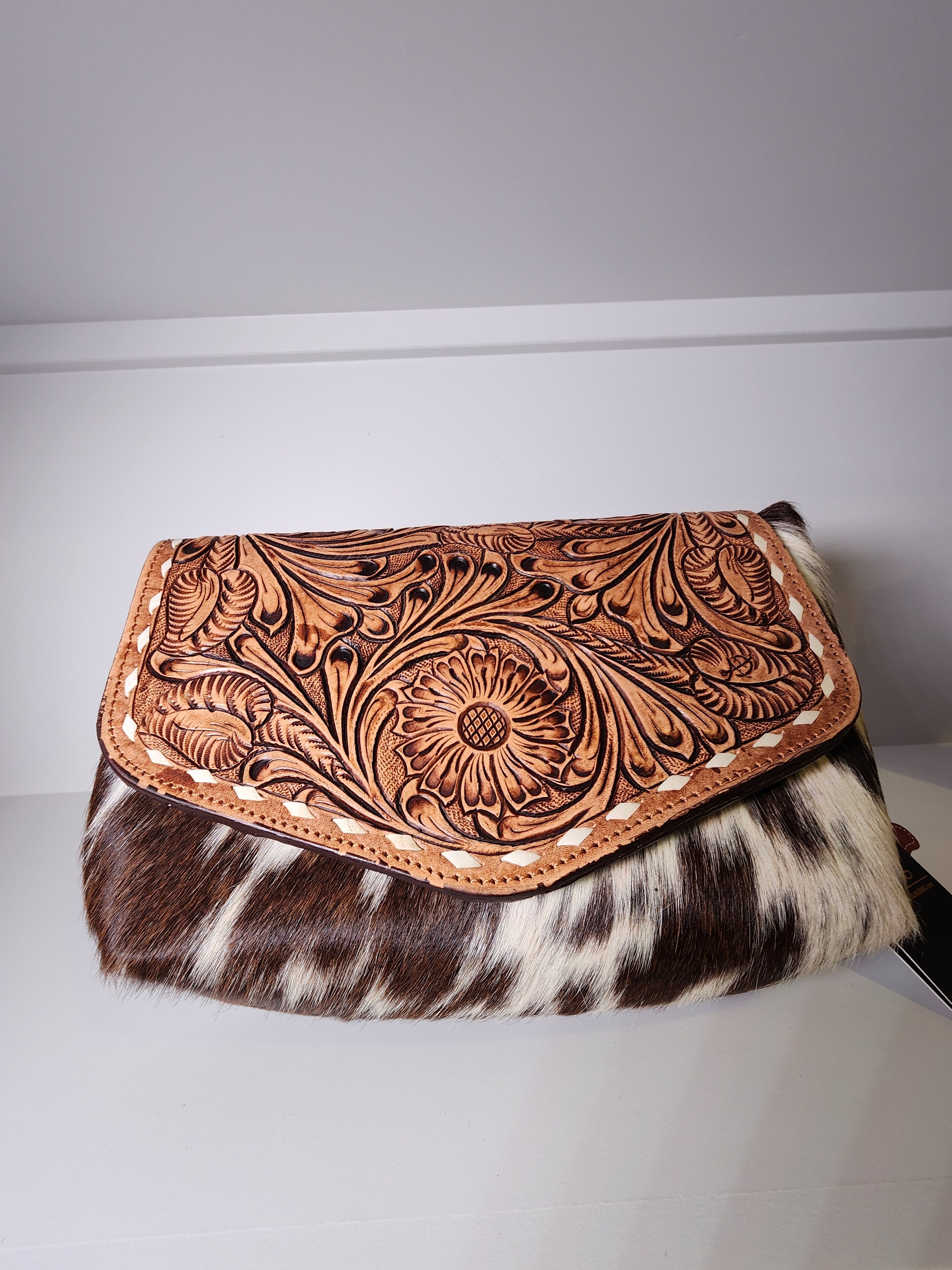American Darling Genuine Leather And Hair-On Cowhide Crossbody Bag